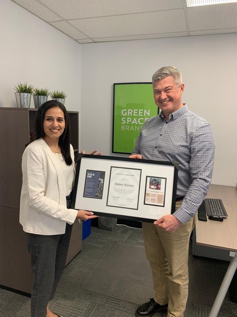 Presenting a framed recognition
